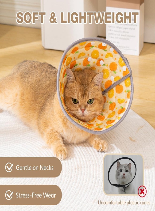 Avont Cat Cone Collar Soft to Stop Licking, Adjustable Foldable Lightweight Kitten Recovery Collar After Surgery for Small Dogs, Elizabeth Cone of Shame Alternative -Orange(S) - Image 5